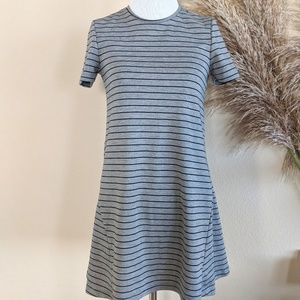 Gray Stripped Zara Skater Dress